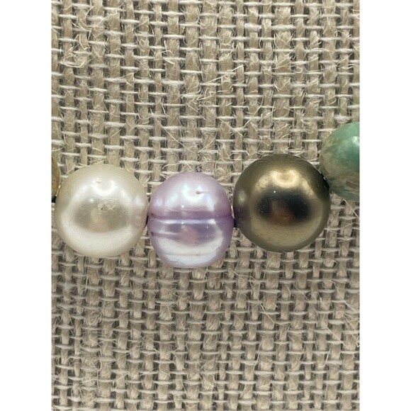 Vintage French Christian Lacroix Pearl & Stone Bead Necklace Sterling Clasp 20” - Picture 9 of 16